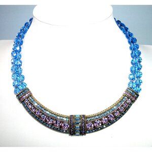 Heidi Daus Blue & Purple Crystal Statement Necklace